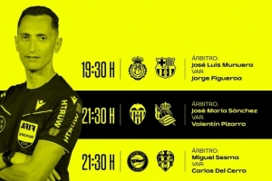 西甲首轮裁判安排：穆努埃拉将执法巴萨客战马洛卡